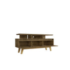 Manhattan Comfort Yonkers 62.99" Mid-Century Modern TV Stand - Rustic Brown-Includes 1 Media Hole for Wire and Cable Management