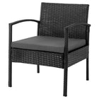 Manhattan Comfort Noli Modern Patio 4-Person Conversation 4-Piec Set with Coffee Table - Black/Grey-23.23" L x 41.73" W x 27.95" H