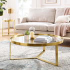 Modway Relay Coffee Table - Gold-Tempered Glass