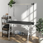 PawHut Dog Grooming Table with Adjustable Arms - Black-Foldable support feet allow easy five minutes setup and storage