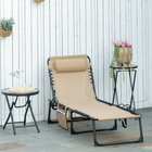 Outsunny Folding Lounge Chair - Reclining Tanning Chair with Adjustable Back-PP plastic feet are weather resistant and tough