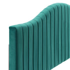 Modway Brielle Channel Tufted Performance Velvet King/California King Headboard - Teal-Durable Stain-Resistant Fabric