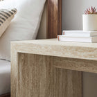 Modway Mirella Faux Travertine Side Table - Travertine-Non-Marking Foot Caps