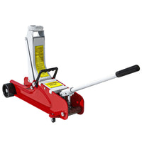 HOMCOM Hydraulic Low Profile Jack - Red-Lifting range of 3.1"-15" (8-38 cm) handles low-profile and SUV vehicles