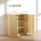 HOMCOM 30.7" Fluted Sideboard Buffet Cabinet with Push-to-Open Door - Oak-Works as coffee bar cabinet, living room cabinet, dining buffet or entryway cabinet