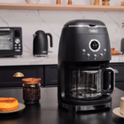 Salton NuRetro Digital 12 Cup Coffee Maker - Midnight Black-Reusable coffee filter reduces paper waste