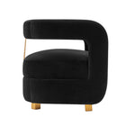 Manhattan Comfort Amirah 28.94" Modern Velvet Upholstered Accent Chair - Black - 2 Pack-Inner Seat Depth: 20.87 in. Seat Height: 17.32 in. Inner Seat Width: 20.47 in