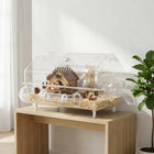 PawHut Hamster Cage Full Transparent Viewing for Dwarf Hamster-A large 6.5 in wheel and TSCA-certified wood ensure a safe environment in this wooden hamster cage

