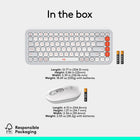 Logitech Pop Icon Bluetooth Keyboard & Mouse Combo - Off-White/Orange-Plastic parts in POP Icon Combo include certified post-consumer recycled plastic (between 37% and 70%, depending on the color). Uses FSC-certified paper for responsible packaging