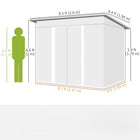 Outsunny Garden Storage Shed with Skylight - 8.5' x 6' - Dark Green-With double sliding doors, you'll have easy access to your belongings 