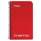 Mead Open Side Coil Bound Memo Book - 5" x 3" - Assorted Colours - 12 Pack-Coil bound at the side for convenient flipping of pages