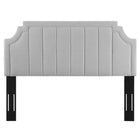 Modway Alyona Channel Tufted Performance Velvet Full/Queen Headboard - Light Grey-Durable Stain-Resistant Fabric