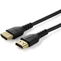 StarTech Slim HDMI Cable - 6'-Premium Certified HDMI 2.0 with Ethernet: HDMI cable supports 4K visuals and immersive audio, delivering 4K 60Hz (up to 4096x2160p), 18Gbps bandwidth, HDR10, ultra-wide aspect ratios, and 32-channel surround sound including Dolby Atmos and TrueHD