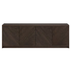 Hudson&Canal Renad TV Stand for TV's up to 78" - Alder Brown-A modern contemporary design accommodates TVs up to 78" for your entertaining space