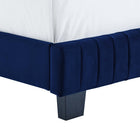 Modway Celine Channel Tufted Performance Velvet Queen Bed - Navy-Solid Wood Legs