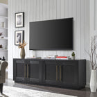 Hudson&Canal Tillman TV Stand for TV's up to 75" - Black Grain-Constructed of sturdy MDF materials in a handcrafted Black Grain finish