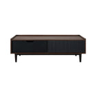 Manhattan Comfort Duane 47.24" Mid-Century Modern Coffee Table - Dark Brown and Black-Mid-Century Modern Coffee Table for Living Room Use