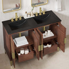 Modway Daylight 48" Double Sink Bathroom Vanity - Black/Walnut-8" Centerset Holes