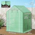 Outsunny Portable Greenhouse - Green - 4.6' x 4.7' - Large roll-up zippered front door for walk in access
 