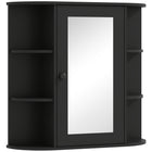 HOMCOM Wall Mount Medicine Cabinet with Mirror - Black-The bathroom cabinet doesn't take much space while providing ample storage space   