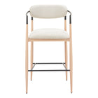 Zuo Equinox Barstool - Oyster Grey/Natural-Armrest support