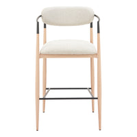 Zuo Equinox Barstool - Oyster Grey/Natural-Armrest support