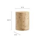 Modway Cosmos 16" Round Burl Wood Side Table - Natural Burl-Leveling Adjustable Feet