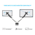 ShoppingAll Adjustable Dual Gas Spring Arm Monitor Desk Mount Stand - White-9