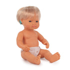 Miniland Educational Baby Doll Caucasian Girl with Hearing Aid 15" - Polybagged-Special needs doll