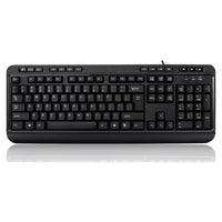Adesso Multimedia USB Keyboard with Built-In Hub - Black-Multimedia USB keyboard with built-in hub