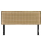 Modway Camille Checkered Linen Blend Full Size Headboard - Hemp Windowpane Check-Adjustable Mounting Positions