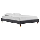 Modway Harlow Performance Velvet King Platform Bed Frame - Charcoal-Stain-Resistant Performance Velvet