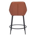 Zuo Vila Counter Stool - Brown - Set of 2-Dimensions: 24.0" L x 22.4" W x 38.6" H