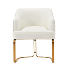 Manhattan Comfort Raya 25.2" Modern Leatherette Upholstered Dining Armchair - Cream-Modern Dining Chair for Dining Room and Task Chair Usage