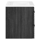 Modway Render 24" Wall-Mount Bathroom Vanity - Charcoal/White-Full-Extension Drawers