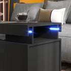 HOMCOM Nightstand with LED Lights - Cement Grey-Sleek and modern design to complement any decor