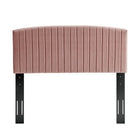 Modway Rebecca Performance Velvet Full/Queen Headboard - Dusty Rose-Dense Foam Padding Mounts in Three Positions