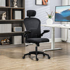 Vinsetto Mesh Office Chair with Headrest and 4D Lumbar Support - Black-Adjustable seat height to fit your sitting style