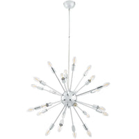 Modway Gamut Metal Chandelier - Silver-Mid-Century Modern Chandelier