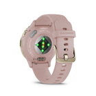 Garmin Venu 3S Watch - 41 mm - Soft Gold Stainless Steel Bezel with Dust Rose Case and Silicone Band-Know your body better with extensive health monitoring features, including wrist-based heart rate, morning report, fitness age, stress tracking, menstrual cycle and pregnancy tracking, meditation and more