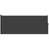 Outsunny Retractable Side Awning - 13' x 5' - Black-UV30+ PU-coated garden awning protects from wind, sun, and ultraviolet light
