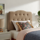 Modway Annabel Premium Linen Blend Twin Headboard - Almond-Wood Blend Frame