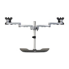 Startech Dual Monitor Stand - Ergonomic Desktop Monitor Stand for up to 32" VESA Displays - Silver-Easy installation: Dual monitor stand w/ convenient slide-and-click design makes assembling the monitor arms & VESA adapters easy, reducing the set-up time ; Align monitors w/ micro height adjustment