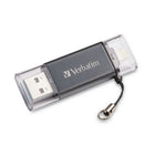 Verbatim Store 'n' Go Dual 64 GB USB 3.0 Flash Drive for Apple Lightning Devices - Graphite-64GB storage capacity