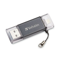 Verbatim Store 'n' Go Dual 64 GB USB 3.0 Flash Drive for Apple Lightning Devices - Graphite-64GB storage capacity