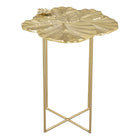 Zuo Lotus Side Table - Gold-Dimensions: 16.3" L x 16.7" W x 21.3" H