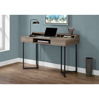 Monarch Specialties 7360 48" Computer Desk - Dark Taupe/Black Metal-3 open cubbies with top shelf for easy access to office essentials