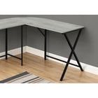 Monarch Specialties 7196 Computer Desk - 55"L/Grey Top/Black Metal Corner-Durably designed for daily use, this fashionable style desk includes a 5 year limited warranty against any defects for your satisfaction.