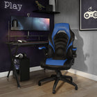 Emerge Vortex Bonded Leather Gaming Chair - Black/Blue-Supports up to 275lbs