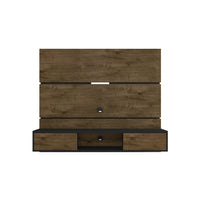 Manhattan Comfort Vernon 62.99" Mid-Century Modern Floating Entertainment Center - Rustic Brown and Black-Mid-Century Modern Wall Mounted Theater Center for Living Room and Bedroom use